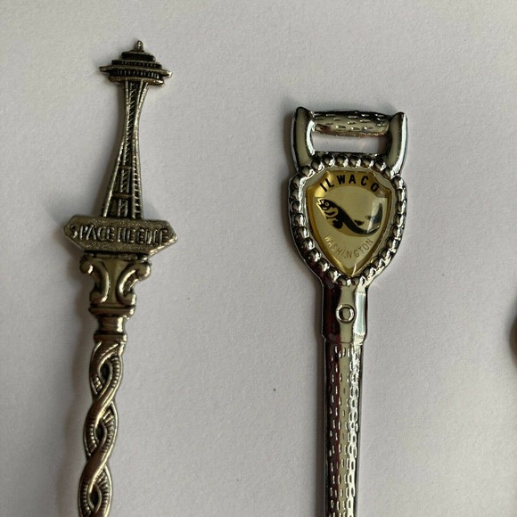 Lot of 5 Vintage Collectible Souvenir Travel Spoons Assorted Washington USA Tour - Picture 5 of 7